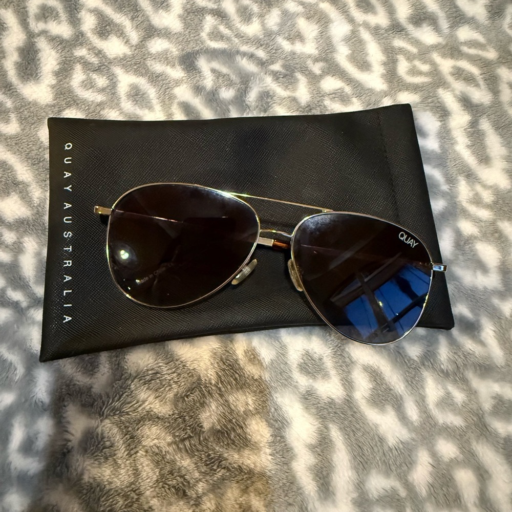 Quay Australia Gold Aviator Sunglasses